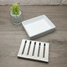 White Ceramic Rectangle Contemporary Design Soap Dish