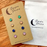 Hypoallergenic Druzy Earrings Set 4 Pairs Silver Colour 06