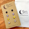 Hypoallergenic Druzy Earrings Set 4 Pairs Silver Colour 08