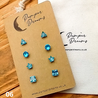 Hypoallergenic Stainless Steel Geometric CZ Earring Set 4 Pairs Silver Colour 06 Turquoise