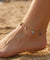 Gold Stainless Steel Multicolour CZ Charms Ankle Bracelet