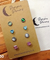 Hypoallergenic Stainless Steel CZ & Opalite Earring Set 4 Pairs Silver Colour 630
