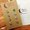 Hypoallergenic Stainless Steel CZ & Opalite Earring Set 4 Pairs Silver Colour 630