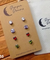 Hypoallergenic Stainless Steel CZ & Opalite Earring Set 4 Pairs Silver Colour 635