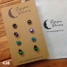 Hypoallergenic Stainless Steel CZ & Opalite Earring Set 4 Pairs Gold Colour 638