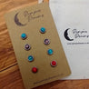 Hypoallergenic Stainless Steel CZ & Opalite Earring Set 4 Pairs Silver Colour A006