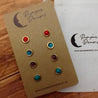 Hypoallergenic Stainless Steel CZ & Opalite Earring Set 4 Pairs Gold Colour -  B002