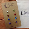 Hypoallergenic Stainless Steel CZ & Opalite Earring Set 4 Pairs Silver Colour D018