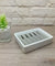 White Ceramic Rectangle Contemporary Design Soap Dish