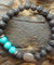 Lava Stone Bracelet - Leaf & Turquoise Howlite