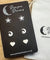 Hypoallergenic Stainless Steel Earrings Set 3 Pairs Silver Colour Flowers Moon & Stars Hearts