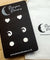 Hypoallergenic Stainless Steel Earrings Set 3 Pairs Silver Colour Hearts Moon & Stars Round