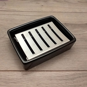 Black Ceramic Rectangle Contemporary Design Soap Dish