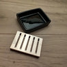 Black Ceramic Rectangle Contemporary Design Soap Dish