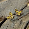 Gold Colour Leopard Print Butterfly Fashion Stud Earrings