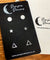 Hypoallergenic Stainless Steel Earrings Set 3 Pairs Silver Colour Round Stars &Triangles