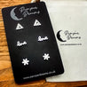 Hypoallergenic Stainless Steel Earrings Set 3 Pairs Silver Colour Triangle Love & Flower
