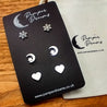 Hypoallergenic Stainless Steel Earrings Set 3 Pairs Silver Colour Snowflake Mooon & Stars Hearts