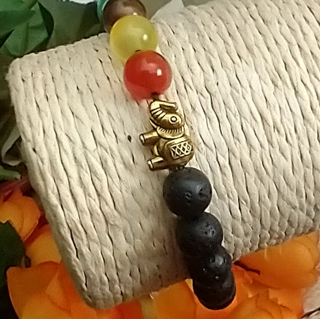 Lava Stone Bracelet - Elephant Chakra