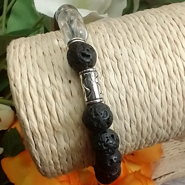 Lava Stone Bracelet - Tribal Rock Quartz