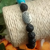 Lava Stone Bracelet - Leaf & Turquoise Howlite