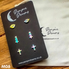 Hypoallergenic Stainless Steel Earrings Set 3 Pairs Silver/multicolour Evil Eye Flowers & Cross