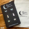 Hypoallergenic Stainless Steel Earrings Set 3 Pairs Silver/multicolour Dragonflies Flowers & Starfish