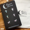 Hypoallergenic Stainless Steel Earrings Set 3 Pairs Silver/multicolour Cross Angel Wings & Dragonflies