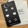 Luxury Hypoallergenic Sensitive Skin CZ Earring Set 3 Pairs Set 06 Silver