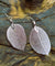 Real Leaf Statement Drop Earrings - Pink