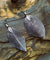 Real Leaf Statement Drop Earrings - Gunmetal Grey