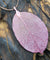 Real Leaf Statement Pendant Necklace - Pink