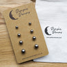 Hypoallergenic Stainless Steel Classic Ball Earrings Set 4 Pairs Silver Colour