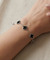 Silver Stainless Steel & Black Shell Four Leaf Clover Fashion Bracelet