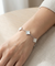 Silver Stainless Steel & White Shell Four Leaf Clover Fashion Bracelet