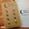 Hypoallergenic Stainless Steel CZ & Opalite Earring Set 4 Pairs Silver Colour D023
