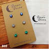 Hypoallergenic Stainless Steel CZ & Opalite Earring Set 3 Pairs Silver Colour -  802