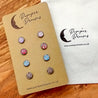 Hypoallergenic Druzy Earrings Set 4 Pairs Silver Colour -  03