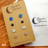 Hypoallergenic Stainless Steel Contemporary CZ Earrings Set 4 Pairs Silver Colour 041