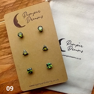 Hypoallergenic Stainless Steel Geometric CZ Earring Set 3 Pairs Silver Colour 09