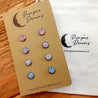 Hypoallergenic Druzy Earrings Set 4 Pairs Silver Colour -  19