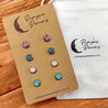 Hypoallergenic Druzy Earrings Set 4 Pairs Silver Colour -  28