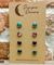 Hypoallergenic Stainless Steel CZ & Opalite Earring Set 4 Pairs Silver Colour -  300