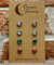 Hypoallergenic Stainless Steel CZ & Opalite Earring Set 4 Pairs Silver Colour -  303