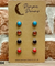 Hypoallergenic Stainless Steel CZ & Opalite Earring Set 4 Pairs Silver Colour -  304