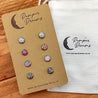 Hypoallergenic Druzy Earrings Set 4 Pairs Silver Colour -  30