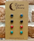 Hypoallergenic Stainless Steel CZ & Opalite Earring Set 4 Pairs Silver Colour -  310