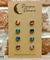 Hypoallergenic Stainless Steel CZ & Opalite Earring Set 4 Pairs Silver Colour -  311