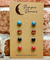 Hypoallergenic Stainless Steel CZ & Opalite Earring Set 4 Pairs Silver Colour -  326