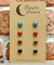 Hypoallergenic Stainless Steel CZ & Opalite Earring Set 4 Pairs Silver Colour -  328